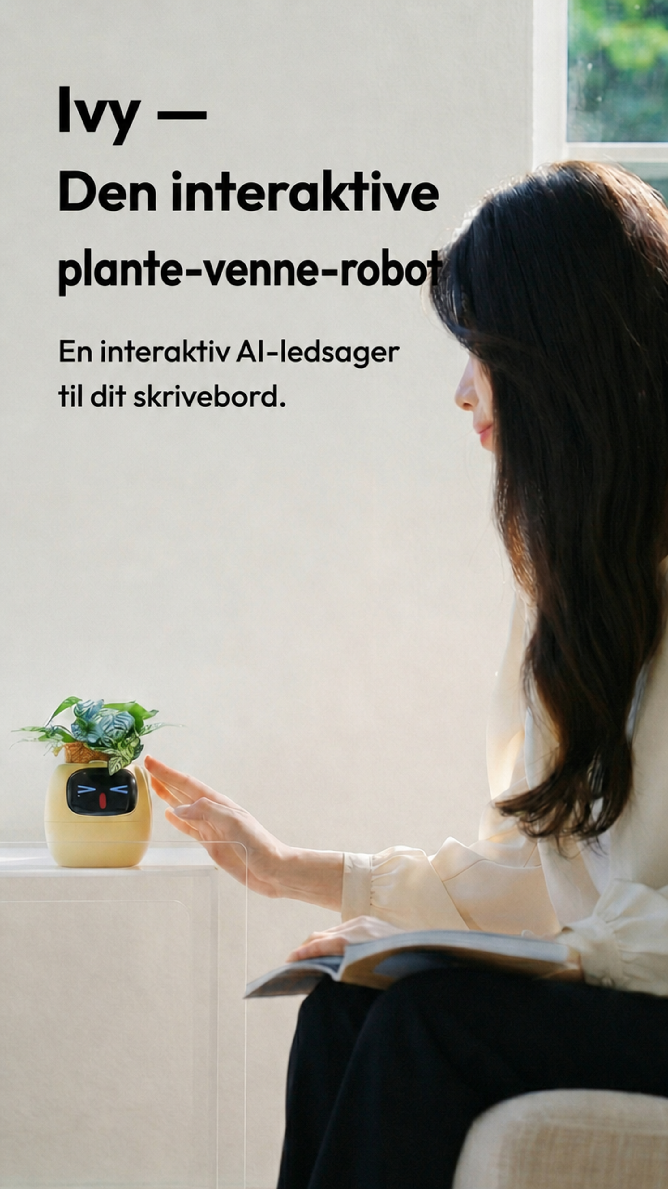 Video of Ivy interactive desk companion for anxiety relief. Expressive plant-pet with playful faces – a quirky creative gift for plant lovers. Helps de-stress and relax. Ideal relaxation gift for her.